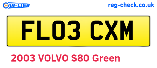 FL03CXM are the vehicle registration plates.