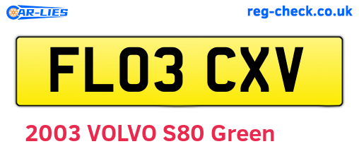 FL03CXV are the vehicle registration plates.