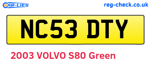 NC53DTY are the vehicle registration plates.