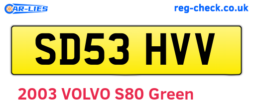 SD53HVV are the vehicle registration plates.