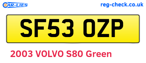 SF53OZP are the vehicle registration plates.
