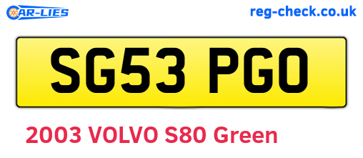 SG53PGO are the vehicle registration plates.