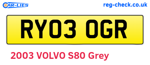 RY03OGR are the vehicle registration plates.