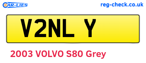 V2NLY are the vehicle registration plates.