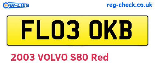 FL03OKB are the vehicle registration plates.
