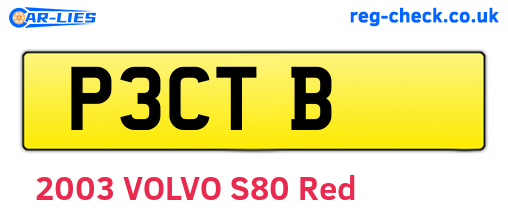 P3CTB are the vehicle registration plates.