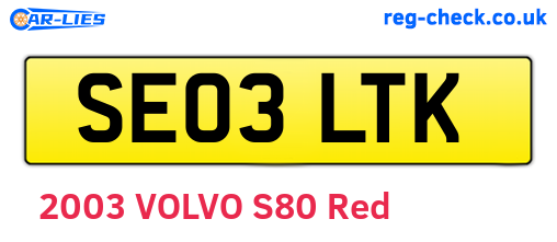 SE03LTK are the vehicle registration plates.