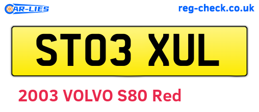 ST03XUL are the vehicle registration plates.