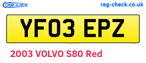 YF03EPZ are the vehicle registration plates.