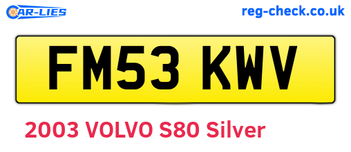 FM53KWV are the vehicle registration plates.