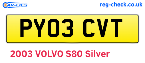PY03CVT are the vehicle registration plates.