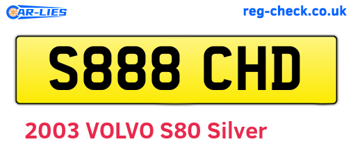 S888CHD are the vehicle registration plates.