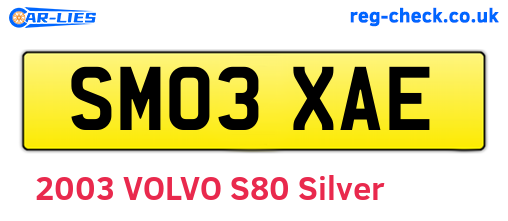 SM03XAE are the vehicle registration plates.