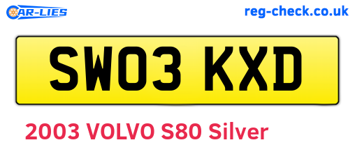 SW03KXD are the vehicle registration plates.