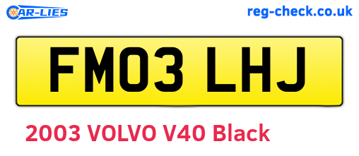 FM03LHJ are the vehicle registration plates.