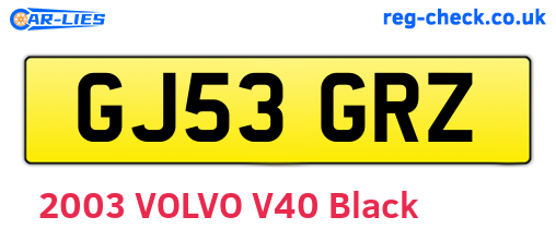 GJ53GRZ are the vehicle registration plates.