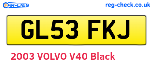 GL53FKJ are the vehicle registration plates.