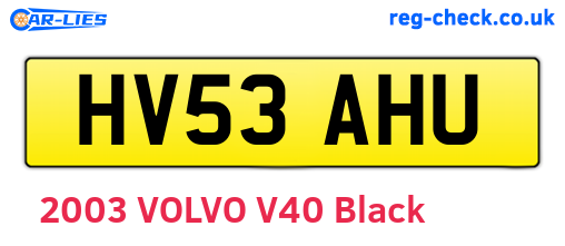 HV53AHU are the vehicle registration plates.