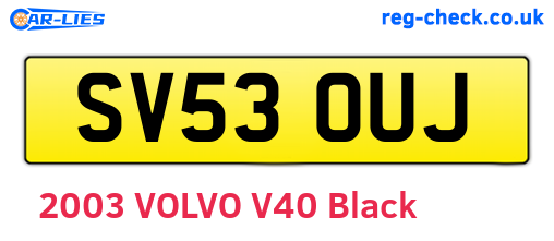 SV53OUJ are the vehicle registration plates.
