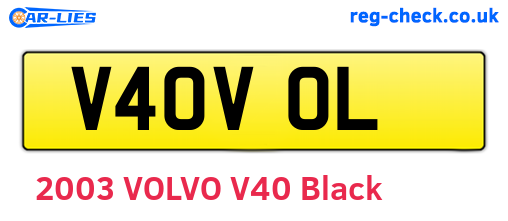 V40VOL are the vehicle registration plates.