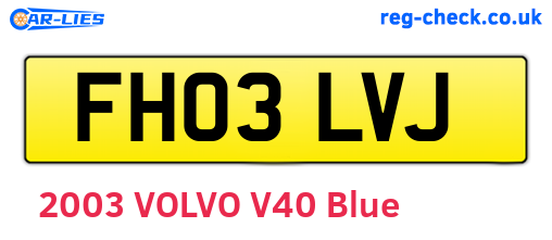 FH03LVJ are the vehicle registration plates.