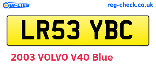 LR53YBC are the vehicle registration plates.