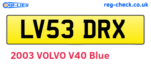 LV53DRX are the vehicle registration plates.