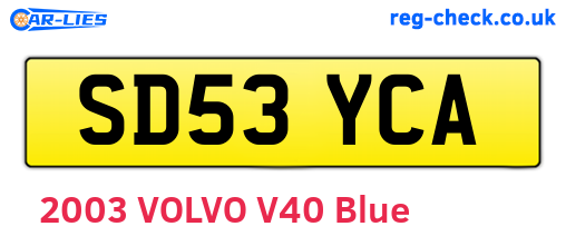 SD53YCA are the vehicle registration plates.