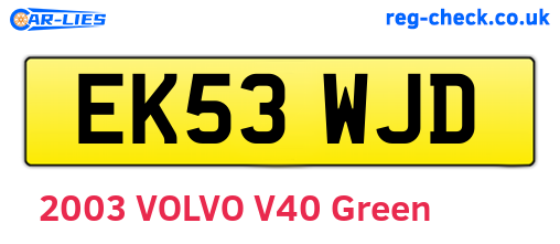 EK53WJD are the vehicle registration plates.