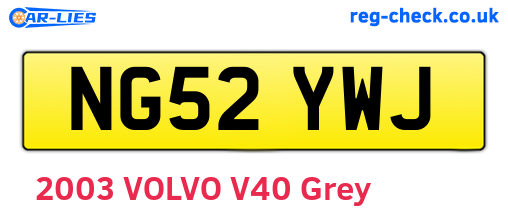 NG52YWJ are the vehicle registration plates.