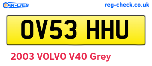 OV53HHU are the vehicle registration plates.
