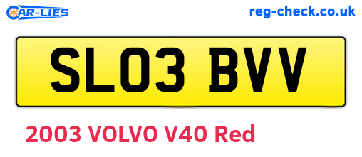 SL03BVV are the vehicle registration plates.