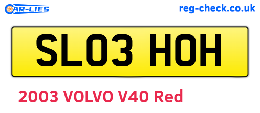 SL03HOH are the vehicle registration plates.