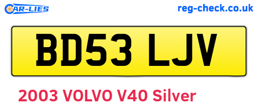 BD53LJV are the vehicle registration plates.