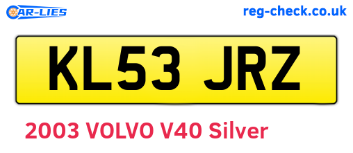 KL53JRZ are the vehicle registration plates.