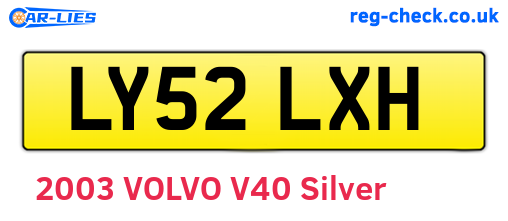 LY52LXH are the vehicle registration plates.