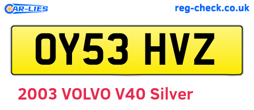 OY53HVZ are the vehicle registration plates.