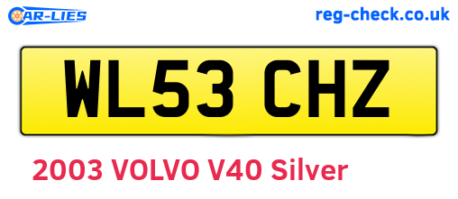 WL53CHZ are the vehicle registration plates.