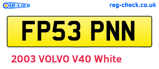 FP53PNN are the vehicle registration plates.
