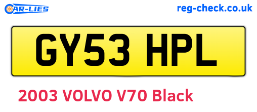 GY53HPL are the vehicle registration plates.