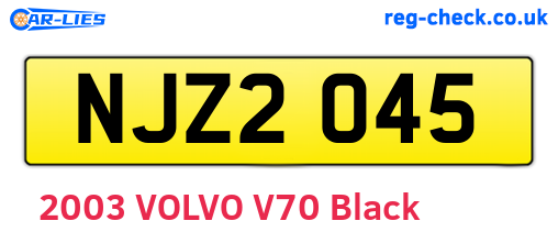 NJZ2045 are the vehicle registration plates.