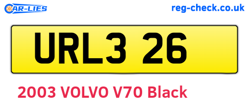 URL326 are the vehicle registration plates.