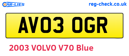AV03OGR are the vehicle registration plates.