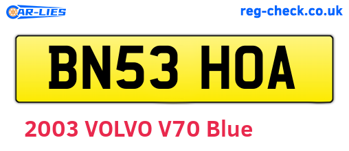 BN53HOA are the vehicle registration plates.
