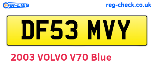 DF53MVY are the vehicle registration plates.