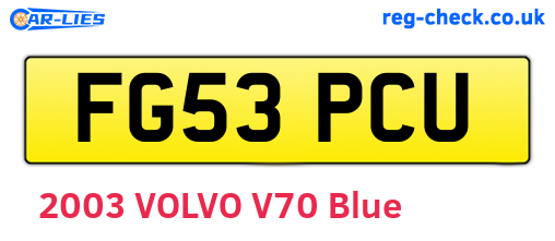 FG53PCU are the vehicle registration plates.