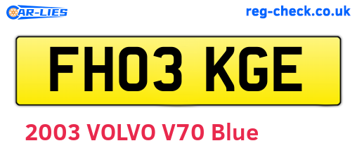 FH03KGE are the vehicle registration plates.