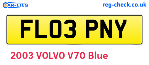 FL03PNY are the vehicle registration plates.