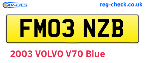 FM03NZB are the vehicle registration plates.