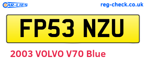 FP53NZU are the vehicle registration plates.
